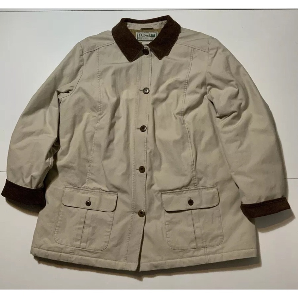 L.L. Bean Cottage Barn Chore Corduroy Trim Coat Jacke… Gem